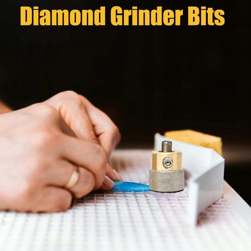 Diamond Drill Bit Head for Stained Glass Grinder, Brass Core Glass Grinding Tool Supplies - 2 Sizes (1, 5/8 Inch) 1" & 5/8"