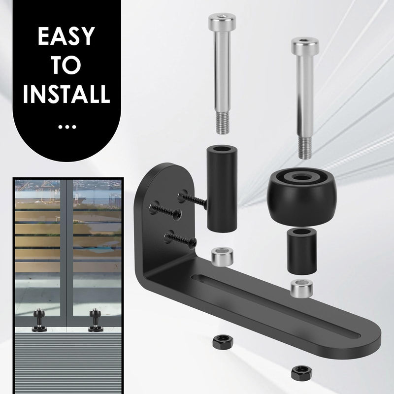 6 Pack Sliding Barn Door Floor Guide, Heavy Duty Carbon Steel Adjustable Roller Bottom Guide for Double Barn Doors, Easy Install Hardware Kit with Screws for Barn Door Bathroom Kitchen Closet Bedroom 6pcs