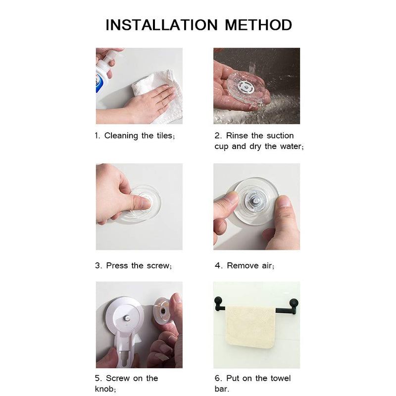 Wall Towel Bar, Modern Retractable Suction Mounted Holder for Bathroom Kitchen ABS White Adjustable 20.5 to 32.3 Inch No Drill Single Bar 1 Pack