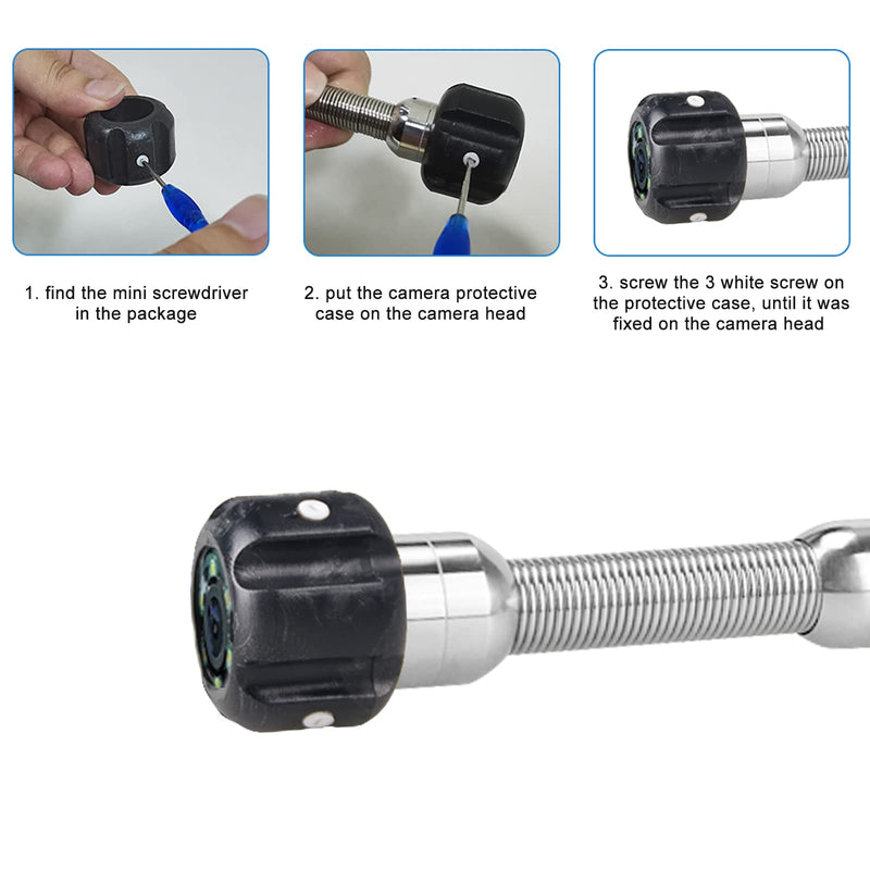 Sanyipace Protective Cover of Sewer Camera Probe, for 0.87in/22mm and 0.9in/23mm Diameter Drain Camera Head, Suitable for Pipe Diameters Greater Than 1.8in/45mm Diameter Φ 1.5in/38mm for 22&23mm camera