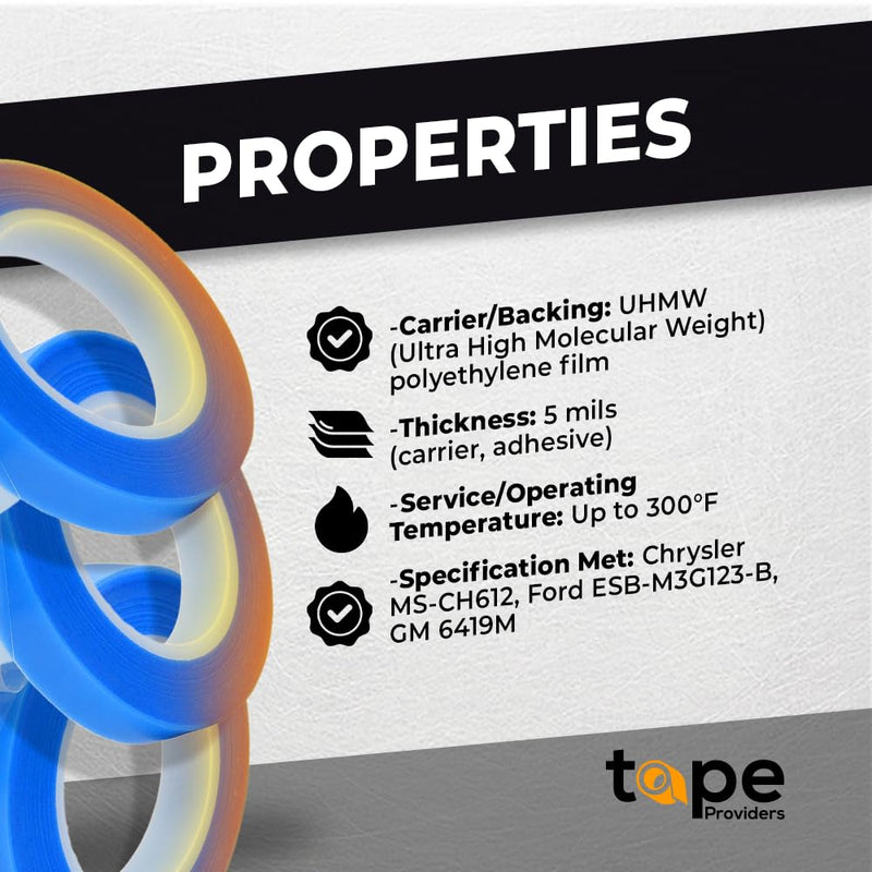 WOD SPT7A UHMW Polyethylene Transparent Film Slick Tape, 1/2 inch. x 36 yd. Aggressive Adhesive - Ideal For Squeak Reduction, Drawers, and Bearings 1/2 in. 36 Yards