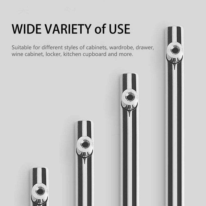 Probrico 30Pack 3-3/4 Inch Polished Chrome Cabinet Pulls, 6 Inches Total Length, Stainless Steel Kitchen Cabinet Hardware, Chrome Drawer Pulls hole center 3-3/4