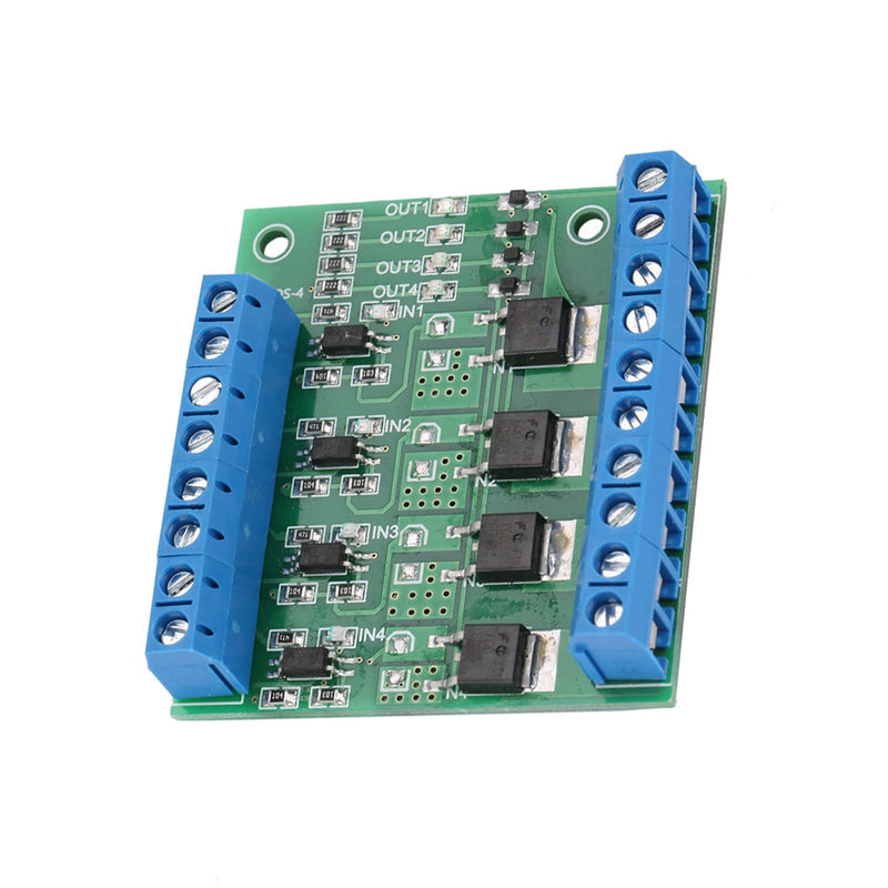 PWM MOS FET Module, PWM 4-Channel MOS FET Module PLC Amplifier Circuit Board Driver Module, Motor Driver Board 3-20V to 3.7-27VDC 10A