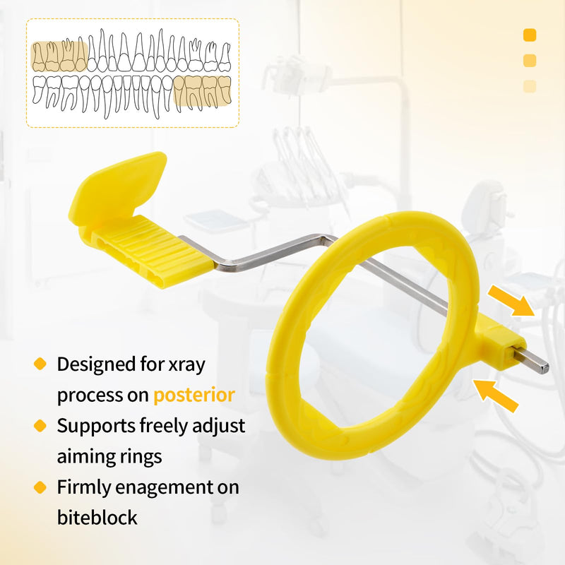 PER4MANCE Dental Posterior Indicator Arms (Pack of 5): Dental X-Ray Sensor Holder BAI Style Yellow Color-Coded, Autoclavable