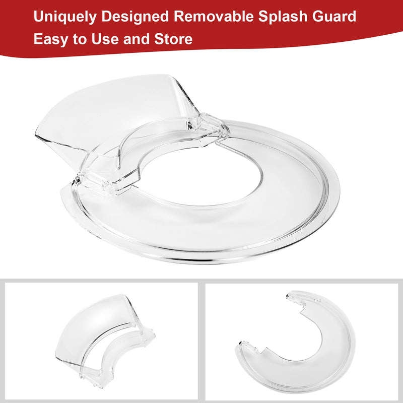 Pouring Shield for KitchenAid-Secure Pouring Shield with Removable Pour Spout for KitchenAid 4.5-5 Quart Tilt-Head Stand Mixers, Splatter Guard Fits for Stainless Steel, Glass, Ceramic Bowls Pouring Shield for 4.5-5 Qt Tilt-Head Stand Mixers