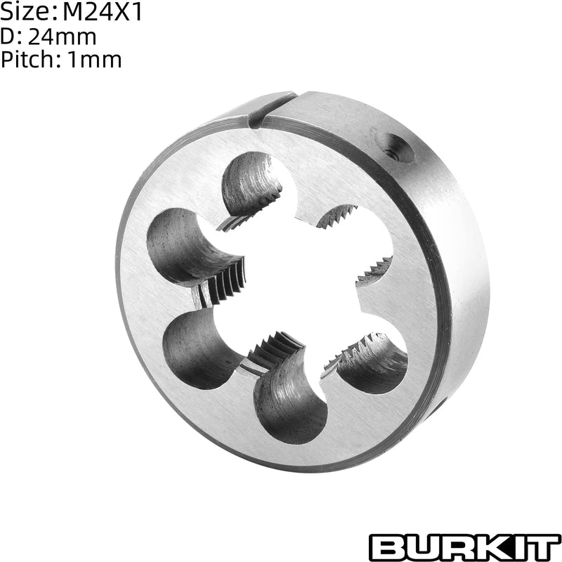 Burkit Metric M24 X 1 Round Threading Die, M24 x 1.0 Machine Thread Die Right Hand M24x1