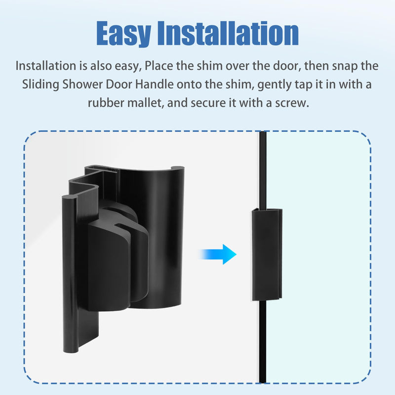 RV Shower Door Handle for Tri-Slide Door with Bumper and No T Bar