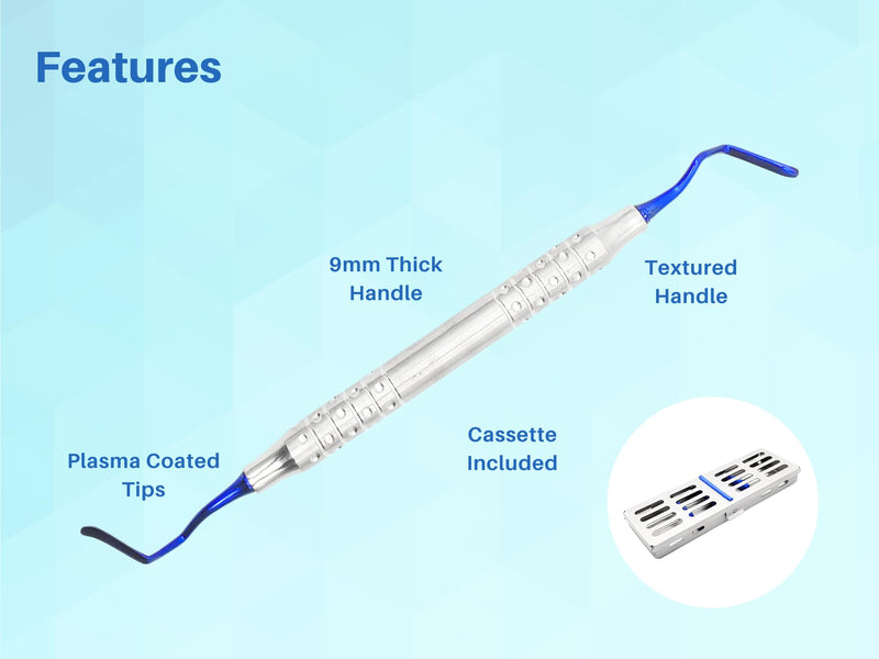 Vista Tunneling Procedure Kit in Steel Cassette (5 pcs, Blue Plasma Coating) Dental periodontologist Gum repositioning ARTMAN Brand