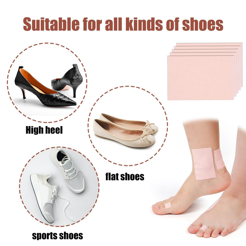 20pcs Adhesive Pads for Feet, Waterproof Moleskin Tape Prevention Padding Moleskin Stickers Moleskin Strips for Feet Decrease Friction for Hiking Running Travel Heel