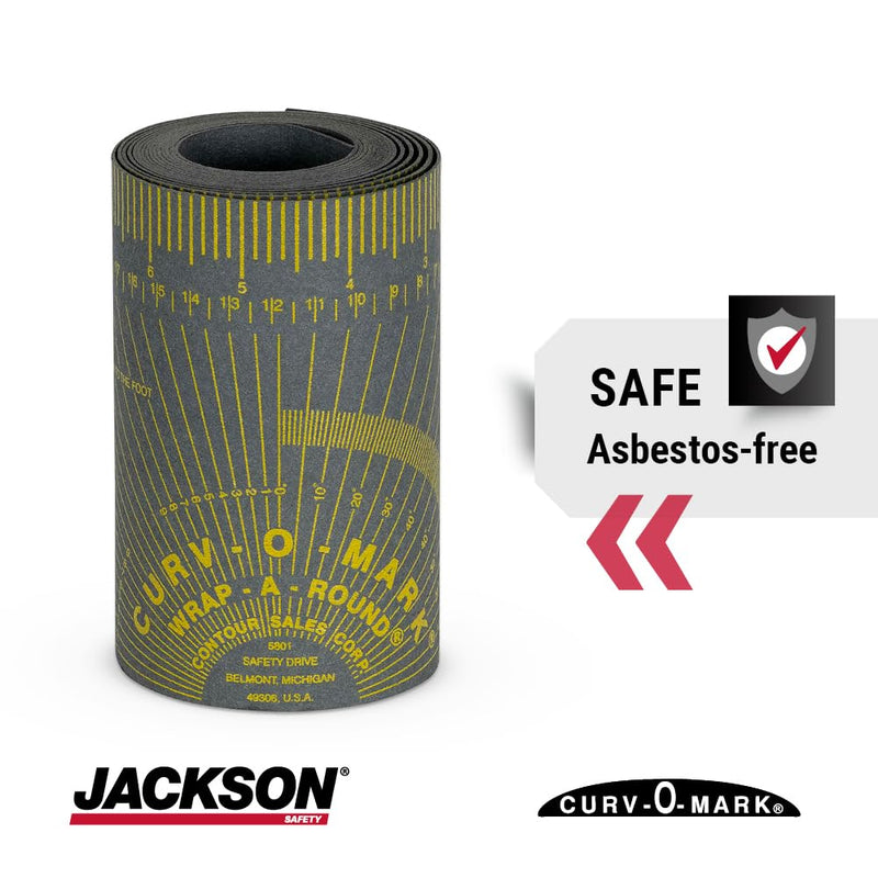 Jackson Safety Flexible Wrap-A-Round Pipe Marking Tool, 4" to 12" Pipe Diameter, Gray, XL, 14766 550⁰ F Heat Rating X-Large