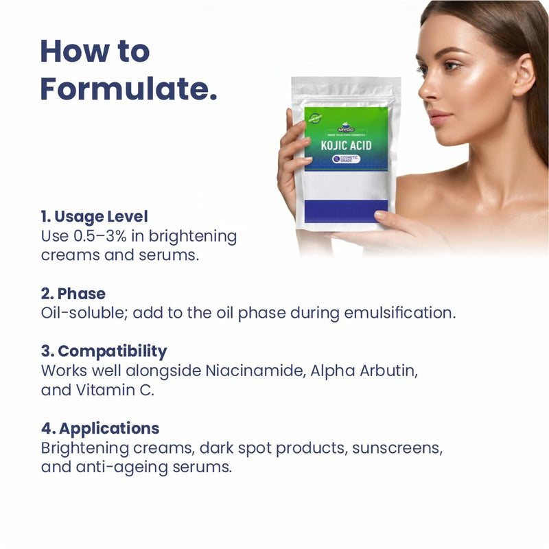 Kojic Acid Dipalmitate Powder – Cosmetic Grade – 30 g / 1.05 oz (Pack of 2) - Oil-Soluble Active for Skincare and DIY Cosmetic Formulations