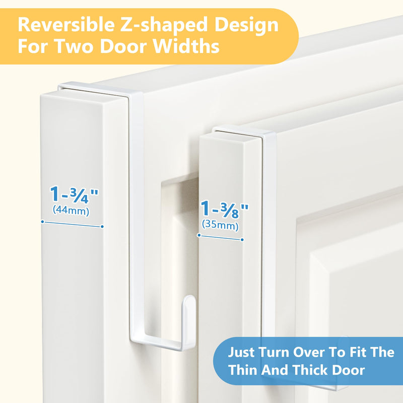 Updated 6" Over The Door Hooks (10 PCS) Fit Almost All Doors up to 1-3/4", Widen Metal Door Hanger for Hanging Towels, Clothes, Bags on Interior Door of Bathroom/Closet/Bedroom/Pantry and Front Door