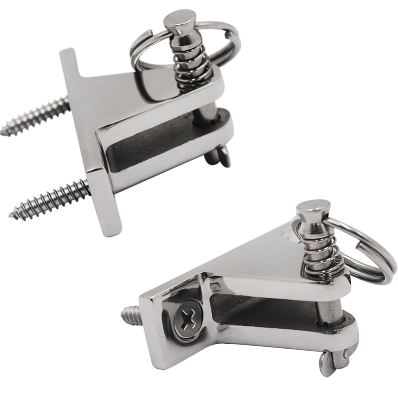 YANYUCB Boat Bimini Top Deck Hinge Fitting Concave Base Marine 316 Stainless Steel Bimini Top Hardware,Bimini Top 90° Hinge Bimini Brackets with Quick Release Pins (C-6 Pack) C-6PACK
