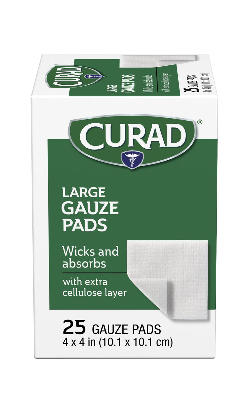 Curad Pro-Gauze Sterile Pads, 4" x, 4", 25 Count (Packaging May Vary)