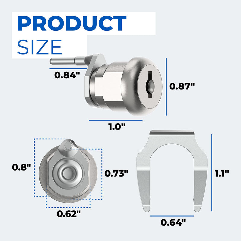 HI17345 File Cabinet Lock for Hirsh Industries Replacement with 2 Keys, Replaces W601-W650 Metal Drawer Lock for Home Office Security Storage Cabinet, Keyed Different
