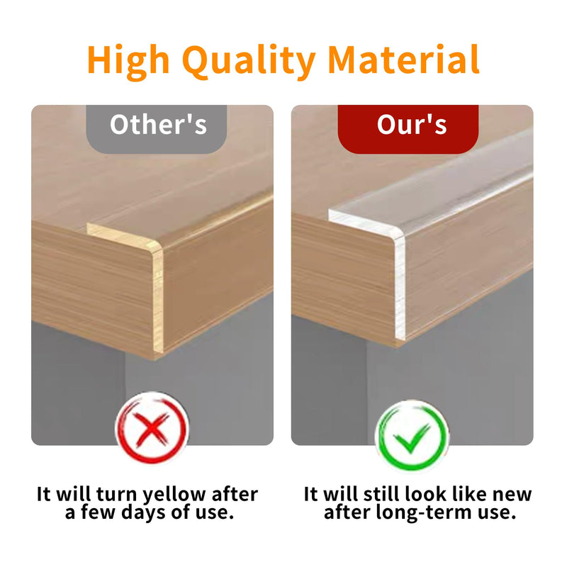 1.57 in x 9.84 FT,Clear Edge Protector Strip Sharp Edge Wrap Cover Tape,Self Adhesive Protective Bumper Guards for Cabinet Door Desk Glass Table Bed Furniture, Kitchen Countertop, Waterproof 1.57in x 9.84FT