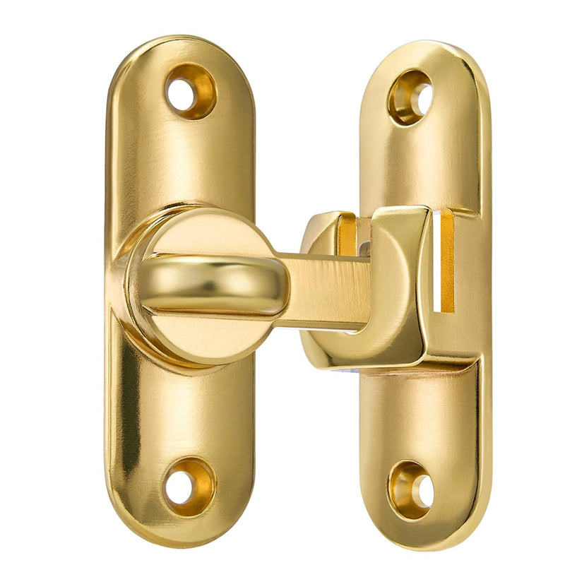 2 Packs Gold Barn Door Latches - Adjustable 90/180 Degree Flip Latch System - Zinc Alloy for Secure and Stylish Privacy Solutions on Barn Doors,Windows,Garden Access,Cabinets,and Sliding Doors Gold_V3 2