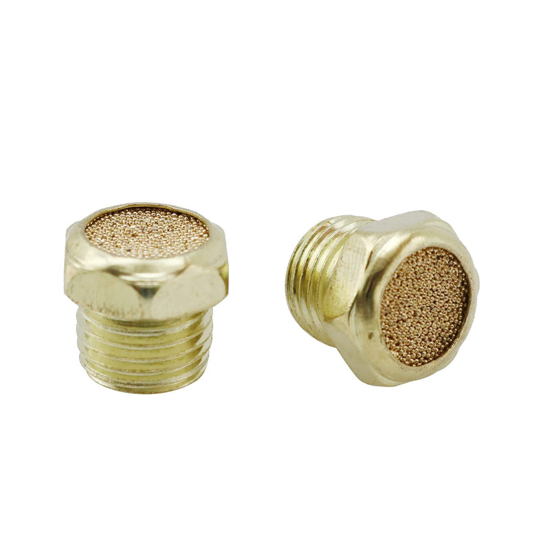 ZYAMY 4pcs Sintered Bronze Breather Vent 1/4" NPT for Single Acting Cylinders or Valves 1/4Inch