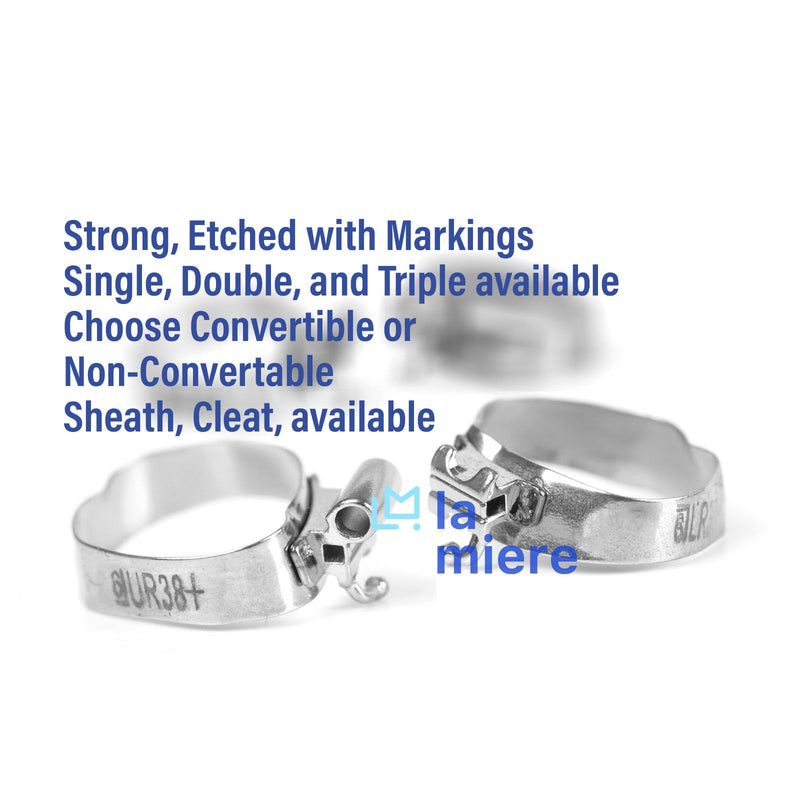 1st Molar Bands Pre-Welded with Double Convertible Tube, Roth .022#35-#39+ U2/L1 80pcs/Box #35-#39+ Double convertible, U2/L1