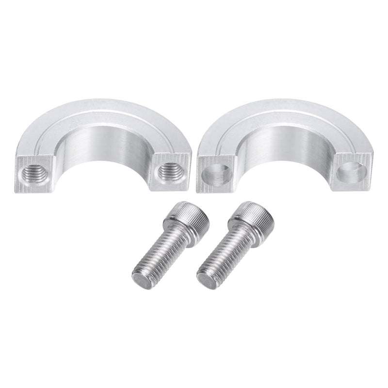 uxcell 4pcs Double Split Clamp-On Shaft Collar for 7/8" Shaft, Two-Piece Clamping Collar, 1-5/8" OD, 1/2" Thickness, Aluminum Alloy Set Screw Split Collar Clamp