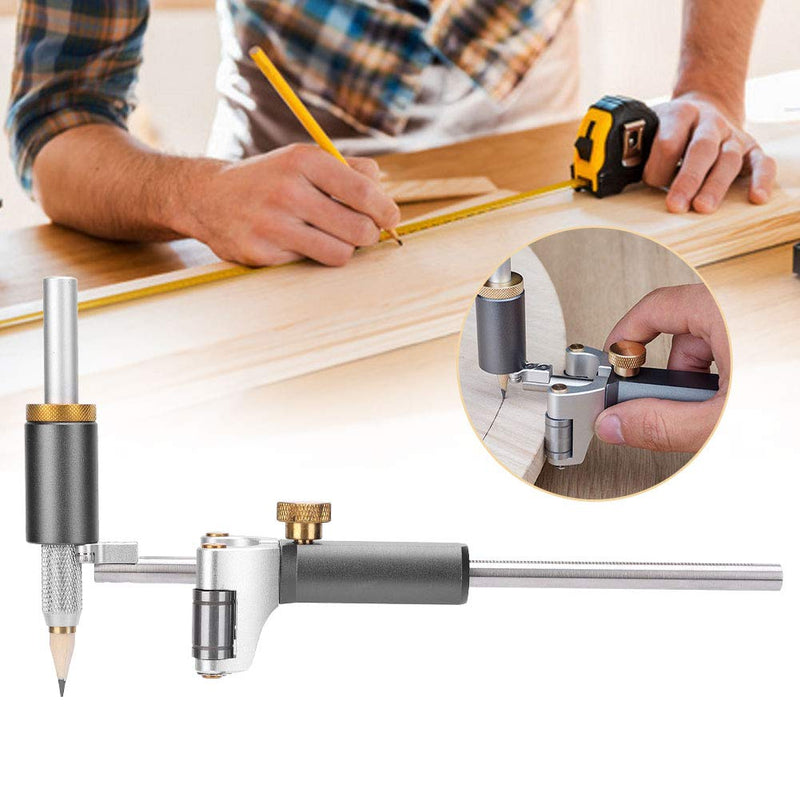 Marking Wheel Marking Draw Circle Linear Arc Scriber Tool Dual-Purpose Sliding Mark Scraper for Wood Iron Metal