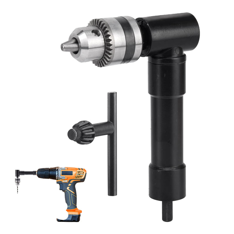 Right Angle Drill Adapter,90 Degree Drill Bit Corner Adapter with 3/8" Keyed Chuck 8mm Hex Shank,Cordless Right Angle Drill Attachment Adapter for Driving Screws in Tight Spaces