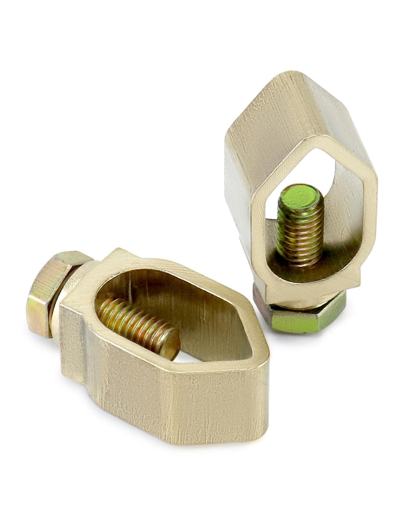 QWORK Direct Burial Ground Rod Clamp, 10 Pack 5/8" Diameter Copper Mechanical Connectors 5/8"