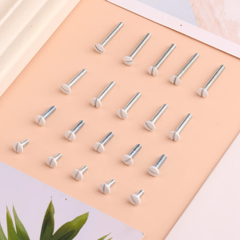120pcs Wall Plate Screws, 4 Length Sizes 6-32 Thread Wall Panel Socket Screws Outlet Cover Screws Light Switch Cover Screw Replacement Electrical Screw for Wall Plate (White)