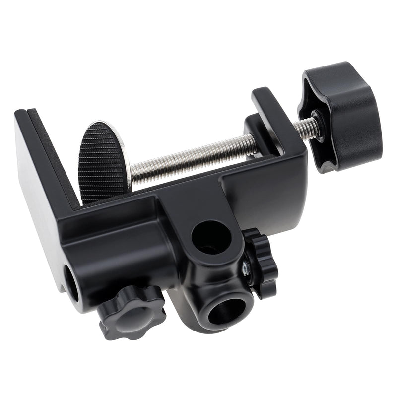 RTNLIT Desk Lamp Clamp, 1/2 inches 4 Hole Metal Table Mounting Clamp, Universal C Clamp for Magnifying Light/Microphone/Boom Scissor Arm, Fits up to 2-1/2 inches Desktop Thickness(Black)