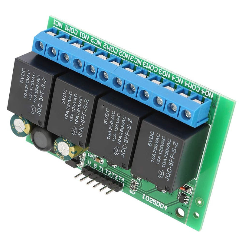 Relay Module, 4 Channels Flip-Flop Low Pulse Trigger Self-Locking Relay Module 6-24VDC
