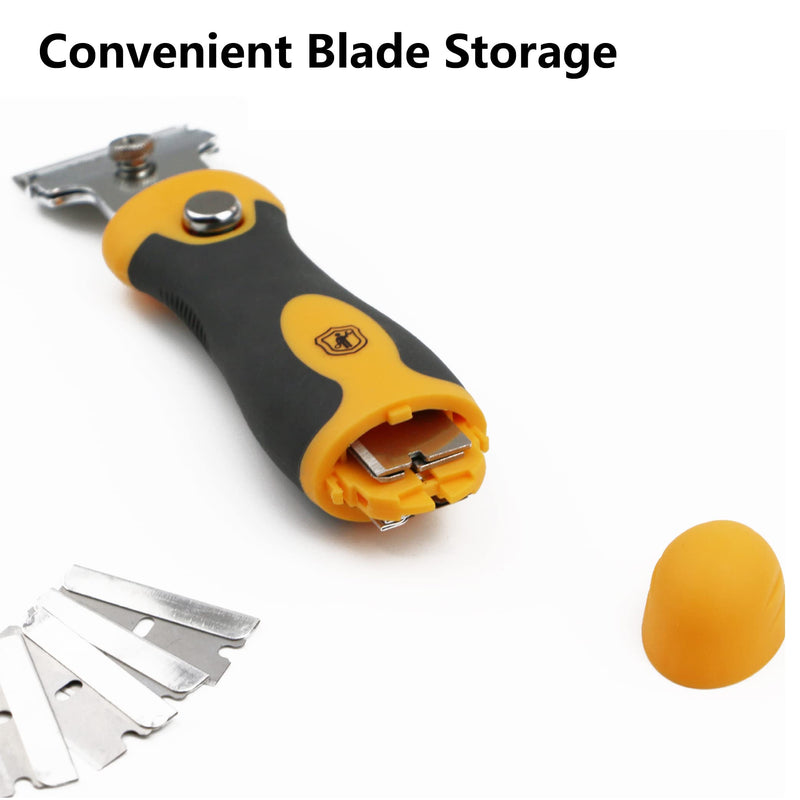 Multi-Purpose Razor Blade Scraper | Razor Scraper Set w/ 10pcs Extra Blades Cleaning Scraper Tool - Window Scraper, Glass Scraper, Blade Scraper, Paint Scraper, Oven Scraper- Extendable-Handle Design 12 Piece Set