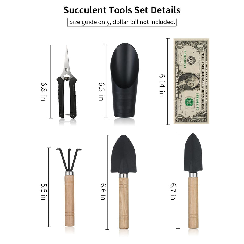 5Pcs Succulent Tools,Mini Garden Tools,Pruning Scissors as Plant Accessories, Gardending Hand Tools Kit for Seedling Soil,Caring Succulent,Houseplent,Bonsi,Gifts for Woman and Man Luxury Garden Tools