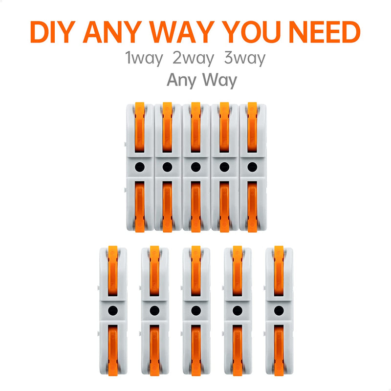 GKEEMARS 50 Pcs Wire Connector, 1 Conductor Compact Splicing Wire Connectors for Circuit Inline 24-12 AWG (Orange)