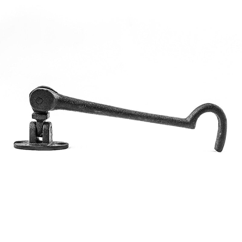 Renovators Supply Manufacturing Door Latch Lock 6 in. Cast Iron Swivel Style Hook and Eye Latch for Door in Oil Rubbed Bronze Finish with Mounting Hardware Pack of 2 6-inch Swivel Hook