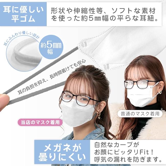 [Kaitou Official Store] Mask, Non-woven KF94, Bicolor, 3D, 3D Mask, No Ear Pain, Color, Small Face, 40 Pieces - NewNest Australia