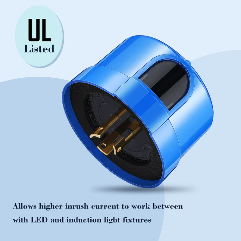 6 Pcs Twist Lock Photocell Sensor Auto on off Photocell Switch Dusk to Dawn Light Control Light Sensor for Outdoor Lights 120V to 277V, Blue