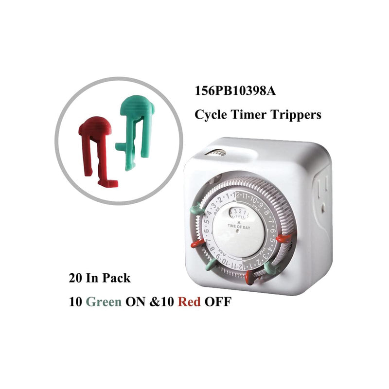 OEM 156PB10398A for Cycle Timer Clock ON/Off Plastic Switch Trippers - TN, PB, TB P1000 PF1100 Series,156PB10398A 10Green and 10Red