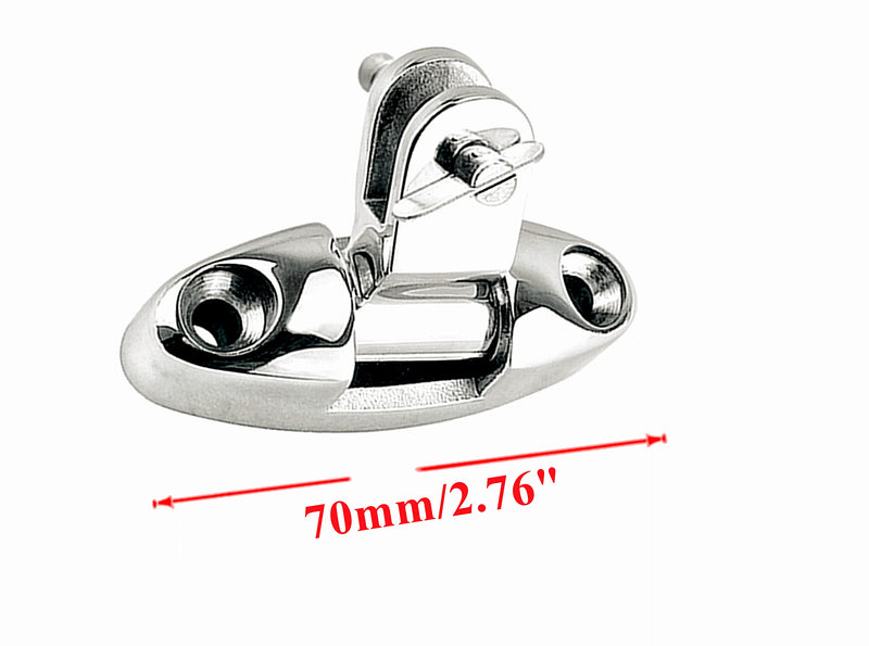 Pair of Marine Swivel Deck Hinges with Rubber Pad, 316 Stainless Steel Bimini Top Fitting for Fishing Boat Canoe Accessories W/Quick Release Pin Type: With Quick Release Pin