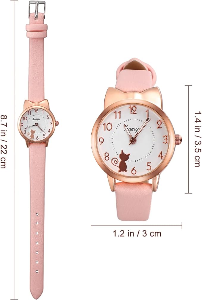 LEDMOMO Student Watch, Kids Watch, Watch, Watch, Kids, Cat Pattern, Cute, Cat Watch, Girls, Students, Pink - NewNest Australia