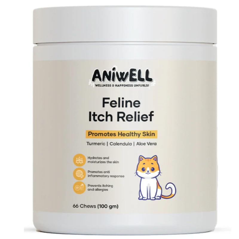 Feline Itch Relief Cat Allergy Relief & Itchy Skin Supplement for Cats | Omega-3s & Calendula | Cat Vitamin | Seasonal Allergy Relief | Soft Cat Chews | for Kittens & Adult Cats 1