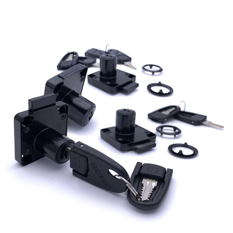 Zinc Alloy Office Desk Drawer Locks XIEHE 138 Furniture Wardrobe Cylinder Cam Wooden File Cabinet Keyed Alike Locker for Cabinet Door Cupboard Drawer Household Mailbox Letter Box Packs with Keys (4) Black2 4 Packs, 22mm