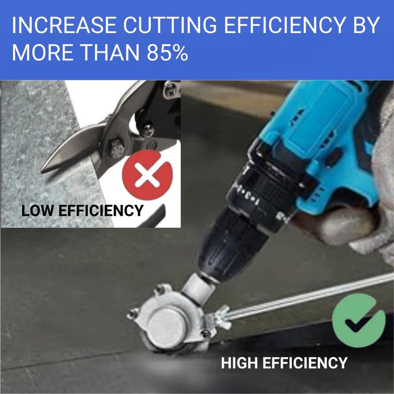 Upgraded Sheet Metal Shear for Efficient 20-30 GA Flat Metal Cutting – Multi-Functional Electric Drill Attachment, Durable Design for DIY Projects & Professional Use.