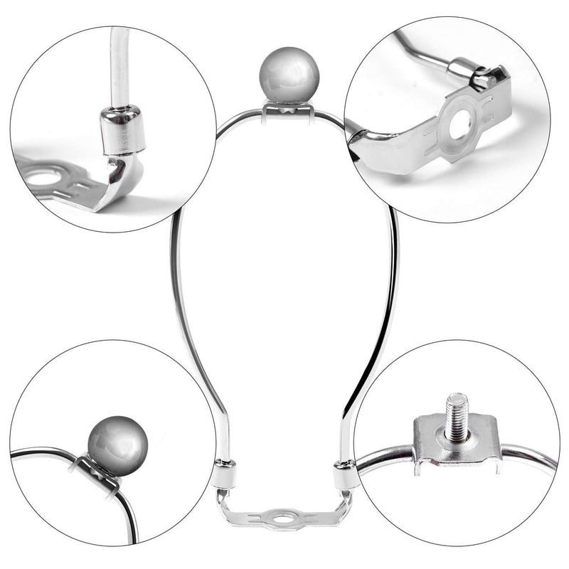 2 Pcs 8 inch Lamp Harp Holder for Table and Floor Lamps (Chrome Polished)