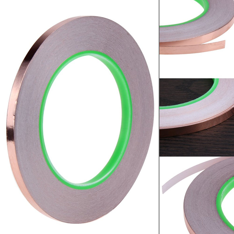 Oubaka 4 Pack Copper Foil Tape,Copper Tape Double-Sided Conductive with Adhesive for EMI Shielding,Paper Circuits, Electrical Repairs, Grounding(1/4inch)
