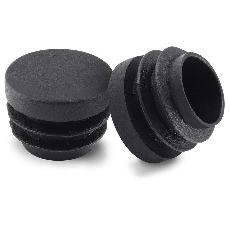 Piutouyar 12 Pack 3/4 Inch Round Plastic Plugs, Plastic Round End Caps, Black Round Tubing Plug, Pipe Tubing End Cap for Chair Table Stool Leg 3/4 Inch, 12 Pack