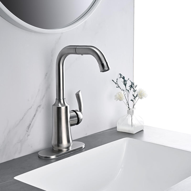 6 Inch Faucet Deck Plate for Bathroom Sink - Universal Fit for 1 Hole or 3 Hole 4 Inch Centerset Basins - Escutcheon Faucet Plate - Stainless Steel Faucet Hole Cover(Brushed Nickel) 6 INCH Brushed Nickel