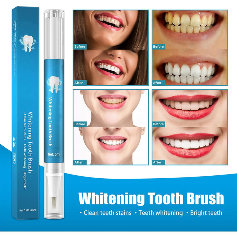 Teeth Whitening Pen 2 Pack, 20+ Uses, Effective, Painless, No Sensitivity, Travel-Friendly, Easy to Use, Teeth Whitening Gel Pen Brush Kit, Beautiful White Smile (2 x 5ml)