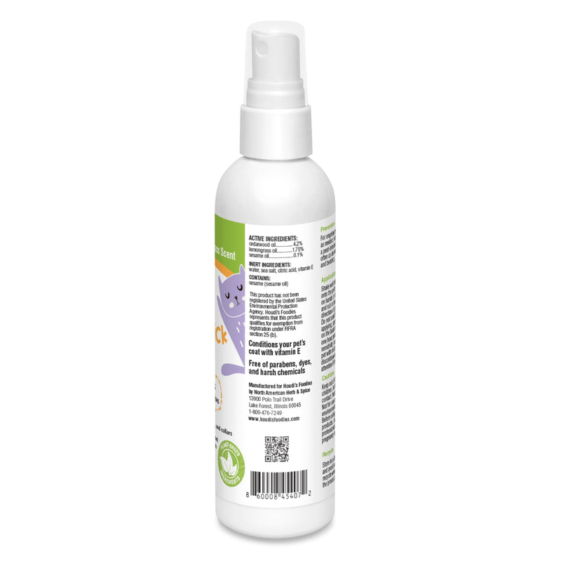 Houdi's Foodies Herbal Flea & Tick Pet Spray by North American Herb & Spice - Lemongrass Scent - 4 fl oz - Kills & Repels Fleas, Ticks + Mosquitoes - DEET-Free, Plant-Based Formula