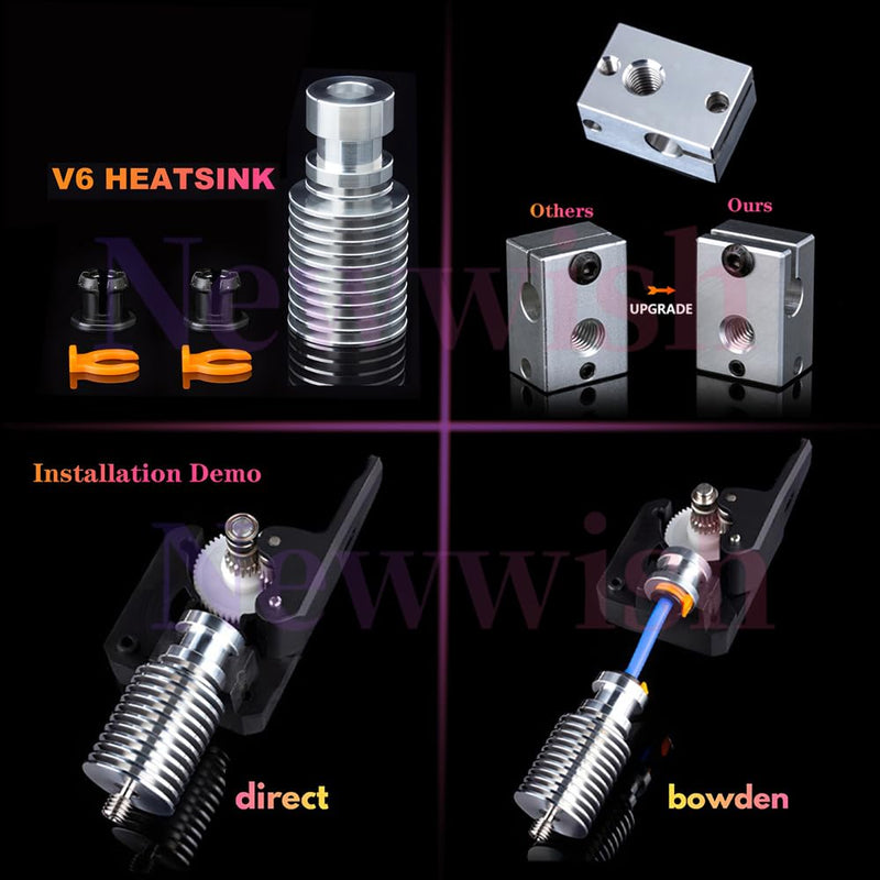 V6 All Metal Hotend Full Kit,24V 40W Direct & Bowden J-Head Hotend,Upgrade V6 Bi-Metal Heatbreak,Cooling Fan for 3D Printers V6 Hotend,Titan,Dual Driver Extruder. V6 Hotend Kit 24V Kit