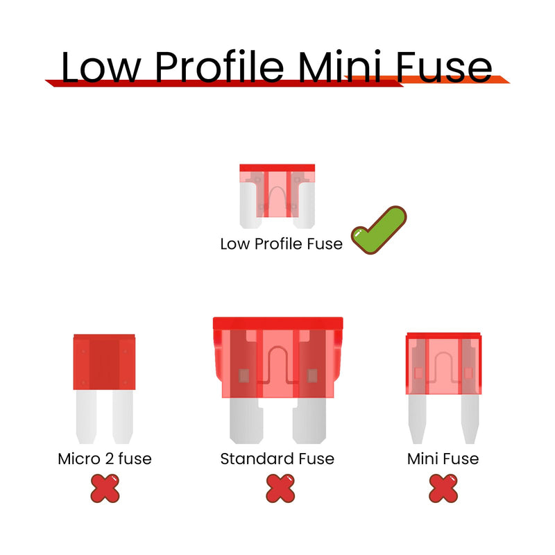 (25Pcs) 10 Amp Low Profile Mini Car Fuses, 10A Automotive Fuse, Blade Fuse for Car/RV/Truck/SUV/Motorcycle/Boat